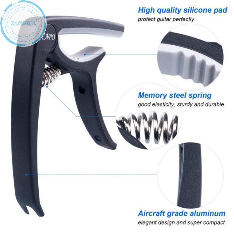 Xo94ol 1 Guitar Capo และ 5 ปิ๊กกีตาร์สําหรับอะคูสติก Electric Guitarra อุปกรณ์เสริม TH