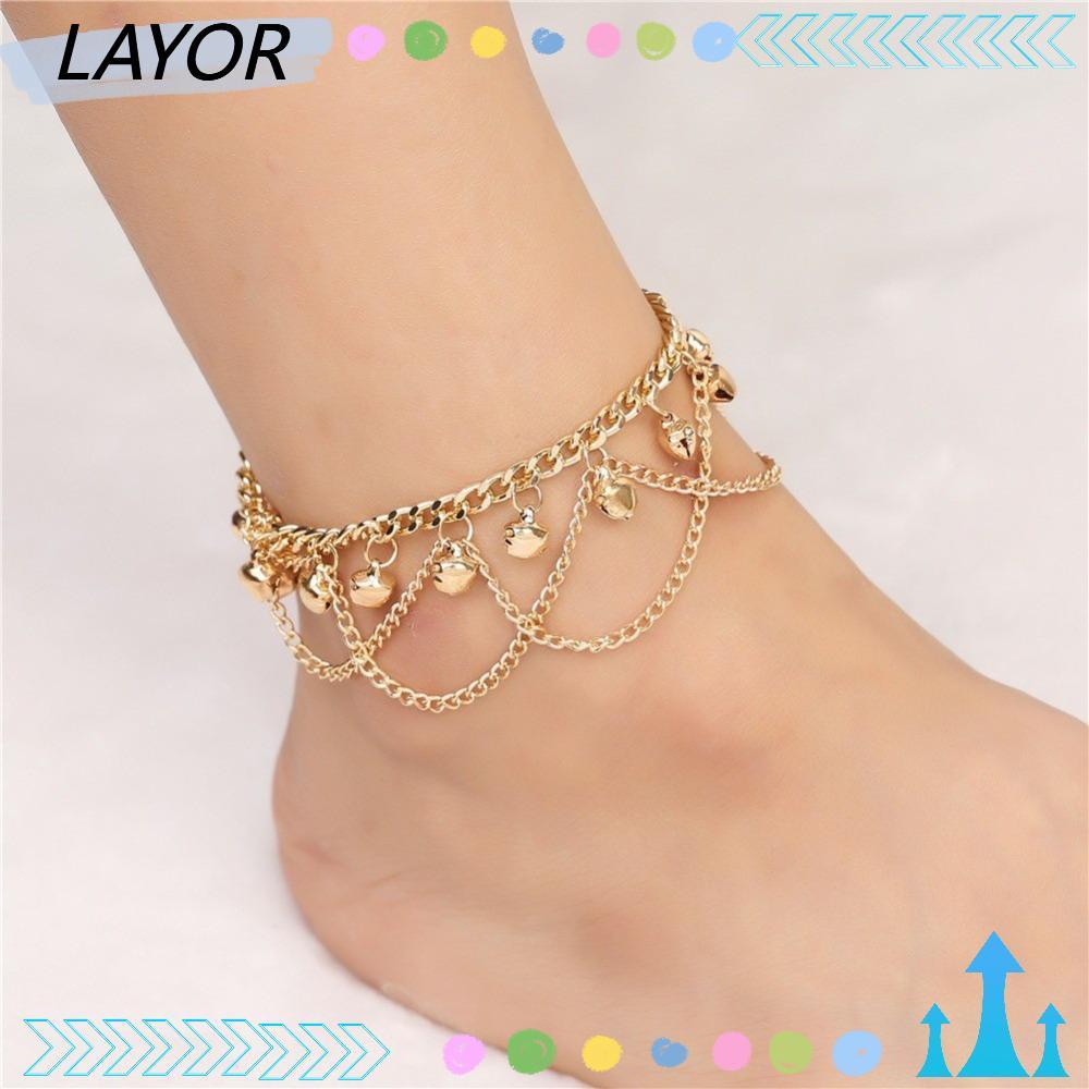 รองเท้าส้นสูงสำหรับหญิง พร้อมแอนเคลต์ลายโบฮีเมียน ตกแต่งด้วยทองคำหรูหรา