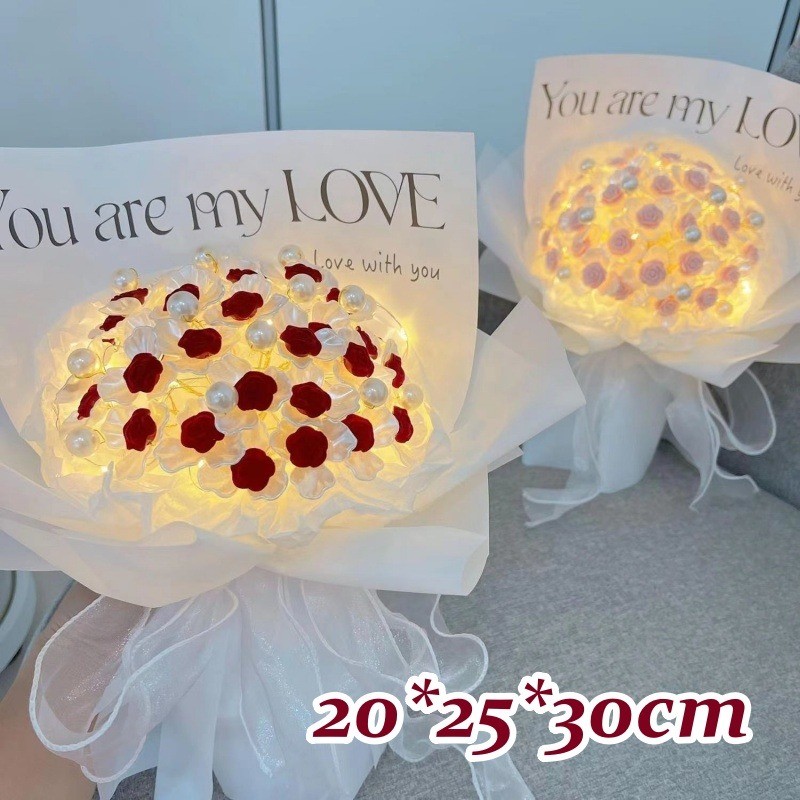 COD ชุดอุปกรณ์ทำช่อกุหลาบ DIY (52 ดอก) - ช่อดอกไม้ประดิษฐ์แบบทำเอง งานแต่ง ของขวัญวาเลนไทน์ วันครบรอบ - รูปที่ 4