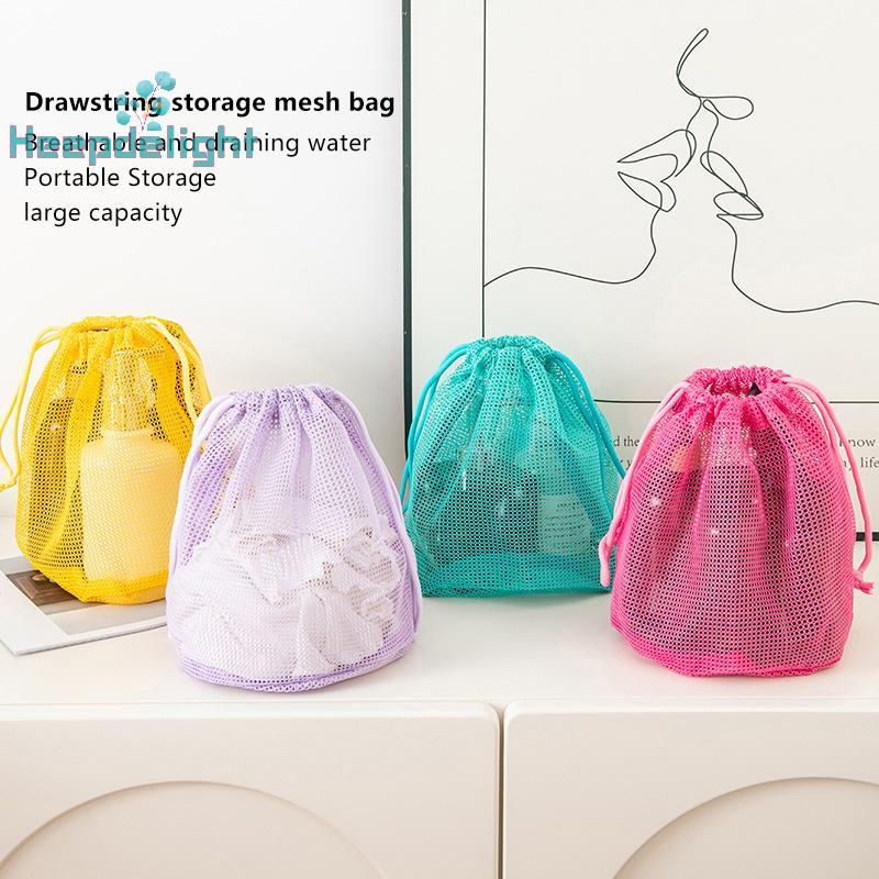 [Keepdelight] 1 ชิ้นตาข่ายไนลอน Drawstring Storage กระเป๋ากระเป๋าถืออเนกประสงค์ Travel & Outdoor กิจกรรมกระเป๋าสําหรับผลิตภัณฑ์ดิจิตอลแต่งหน้ากระเป๋า - รูปที่ 2
