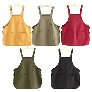 ผ้ากันเปื้อน OUTO Catering Workwear ผ้ากันเปื้อนภาพวาดในครัวเรือนที่ทนต่อคราบ ชุดเอี๊ยมทํางานกันน้ําสไตล์ญี่ปุ่นสําหรับช่างตัดผมคาเฟ่