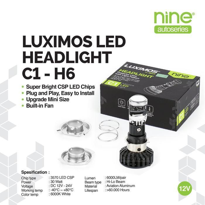 HEADLIGHT HEADLAMP MOTORCYCLE BEBEK MINI PROJECTOR 30 W H4 H6 LUXIMOS C1 - NINE AUTOSERIES