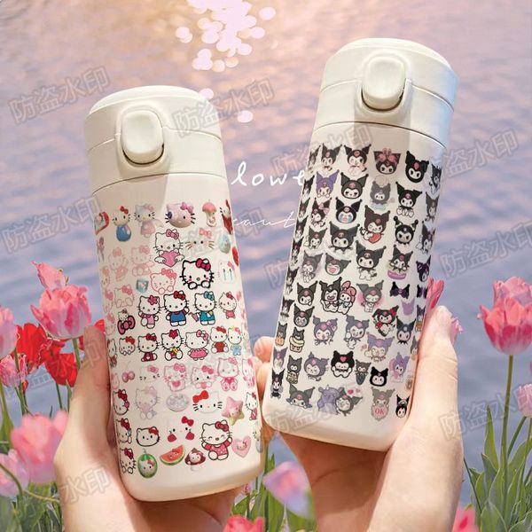 แก้วเยติเก็บความเย็น แก้วน้ําเก็บความเย็น Hello Kitty Kuromi ถ้วยเก็บความร้อนน่ารักความจุขนาดใหญ่แบบ