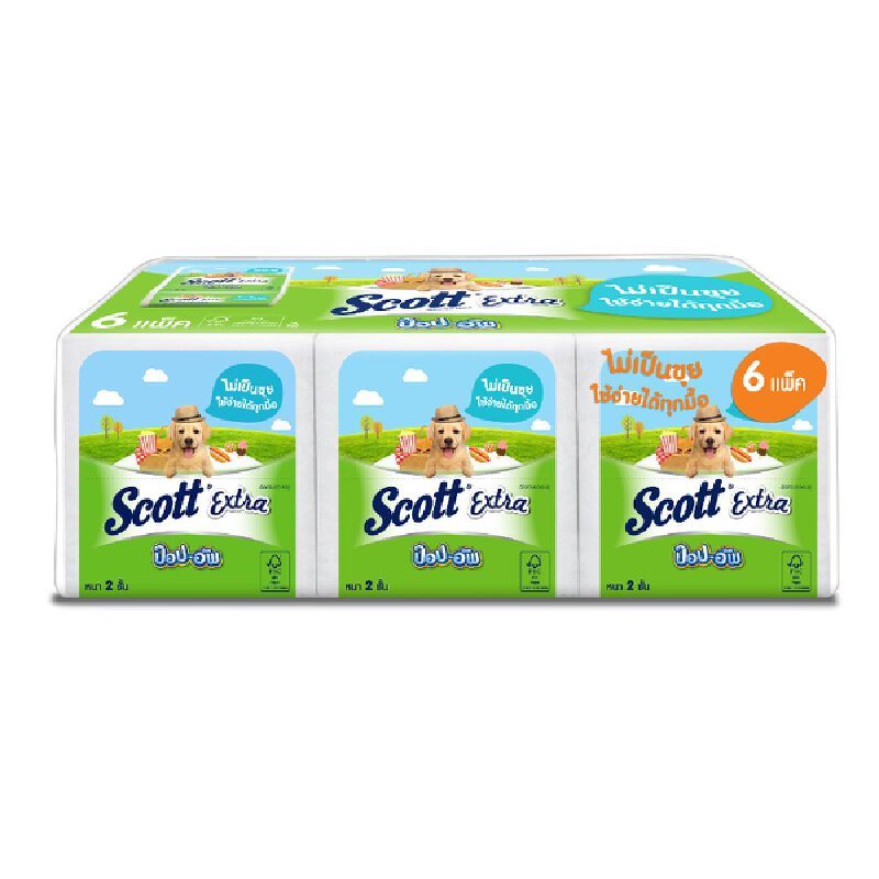 SCOTT กระดาษชำระ รุ่น ป๊อป-อัพ 86 แผ่น (แพ็ค 6 ห่อ)