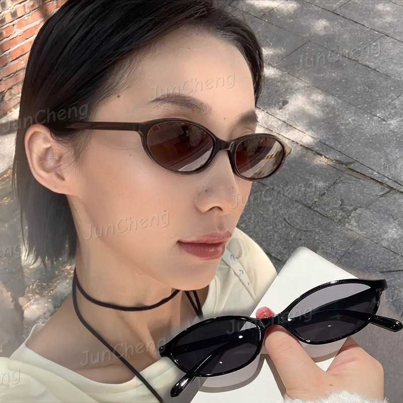 แว่นกันแดดรูปไข่สไตล์ยุโรปอเมริกันย้อนยุค ออกแบบมาในสไตล์ตาแมว เหมาะสำหรับการใช้งานกลางแจ้งและมีเอกลักษณ์เฉพาะตัว