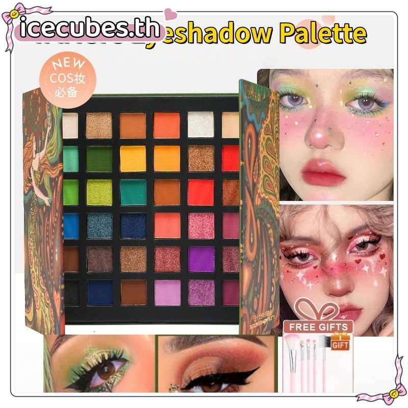 IMAGIC ของขวัญฟรีIMAGIC Eyeshadow Palette กันน้ําเหงื่อติดทนนาน 36 สี Fine Smooth Powder Eye Shadow 