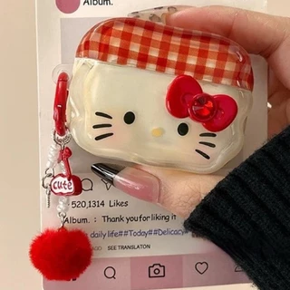 หูฟังสําหรับ Airpods 4 Pro 3 2 1 Girly Sweet Cherry Hello Kitty Melody ผีเสื้อดอกไม้สีสันสดใส Soft TPU กันกระแทกบลูทูธไร้สายหูฟังพร้อมจี้ป้องกันการสูญหาย