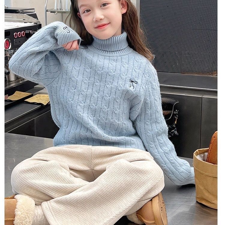 ฤดูหนาวใหม่ - สาวคอสูงเสื้อกันหนาวเด็กสบาย ๆ หนานิ้วเสื้อกันหนาว - รูปที่ 2