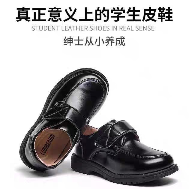 รองเท้าหนังเด็กชาย สไตล์อังกฤษ สีดำ_soft-soled_สำหรับนักเรียน