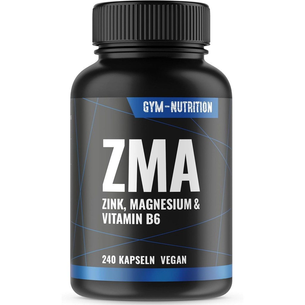 ZMA แคปซูลปริมาณสูง - 240 แคปซูล - แมกนีเซียม + สังกะสี + วิตามินบี 6 - รวม 3 แมกนีเซียม สารประกอบ -