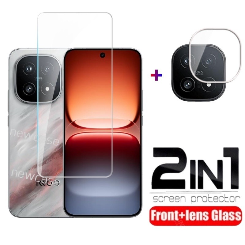 2in1 ป้องกันหน้าจอกระจกนิรภัยสําหรับ iQOO 15 13 5G 2025 iQOO15 iQOO13 ฟิล์มนิรภัย HD ฟิล์มใสโทรศัพท์