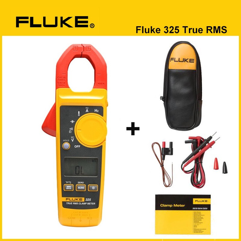 Original Fluke 325 True-RMS แคลมป์มิเตอร์ความแม่นยําสูง AC/DC พร้อมวัดอุณหภูมิ