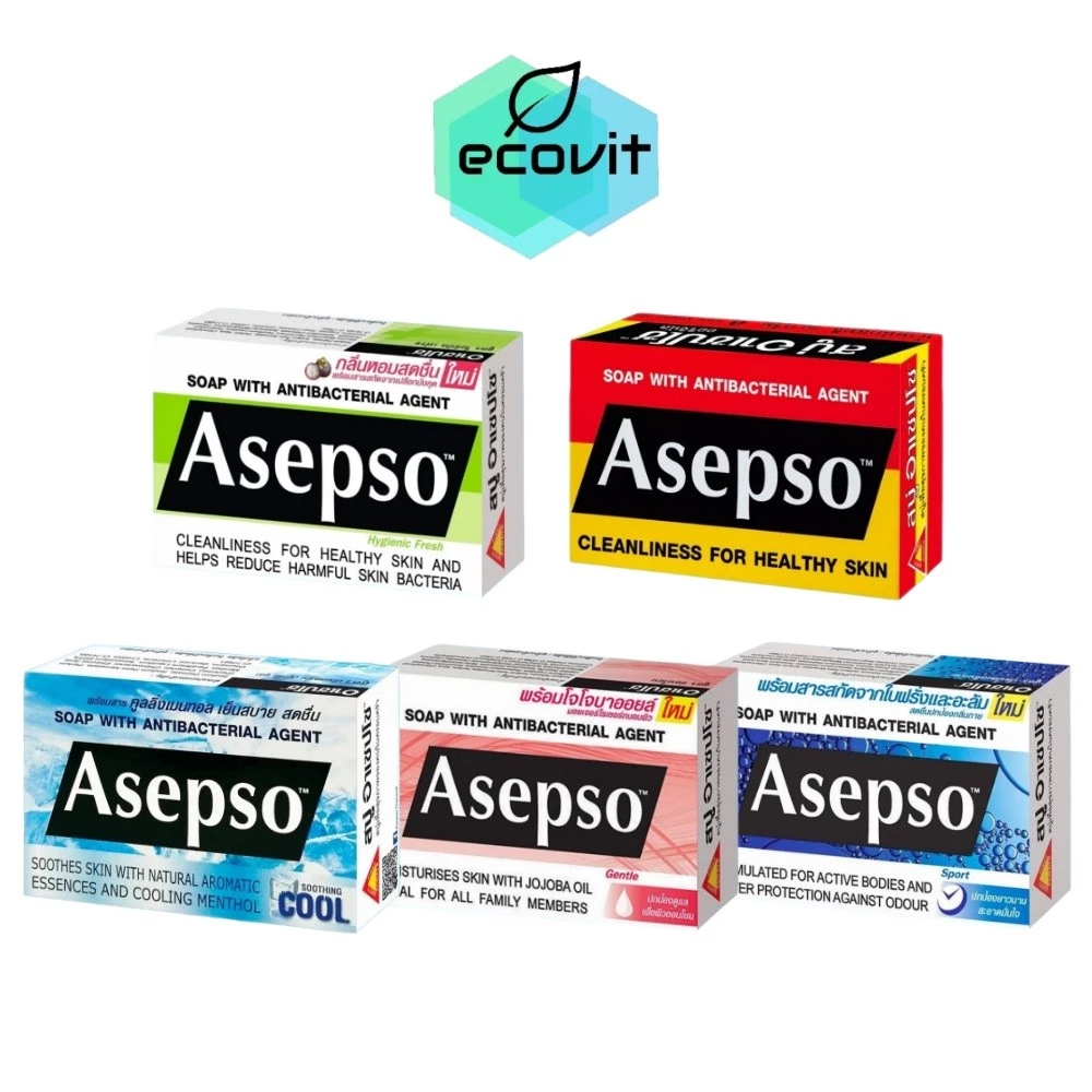 [1 ก้อน] Asepso Soap อาเซปโซ โซป ไฮจินิค เฟรช / ออริจินัล / ซูธทิ่ง คูล / เจนเทิล / สปอร์ต [70/80กรัม/ก้อน][เลือกสินค้า]