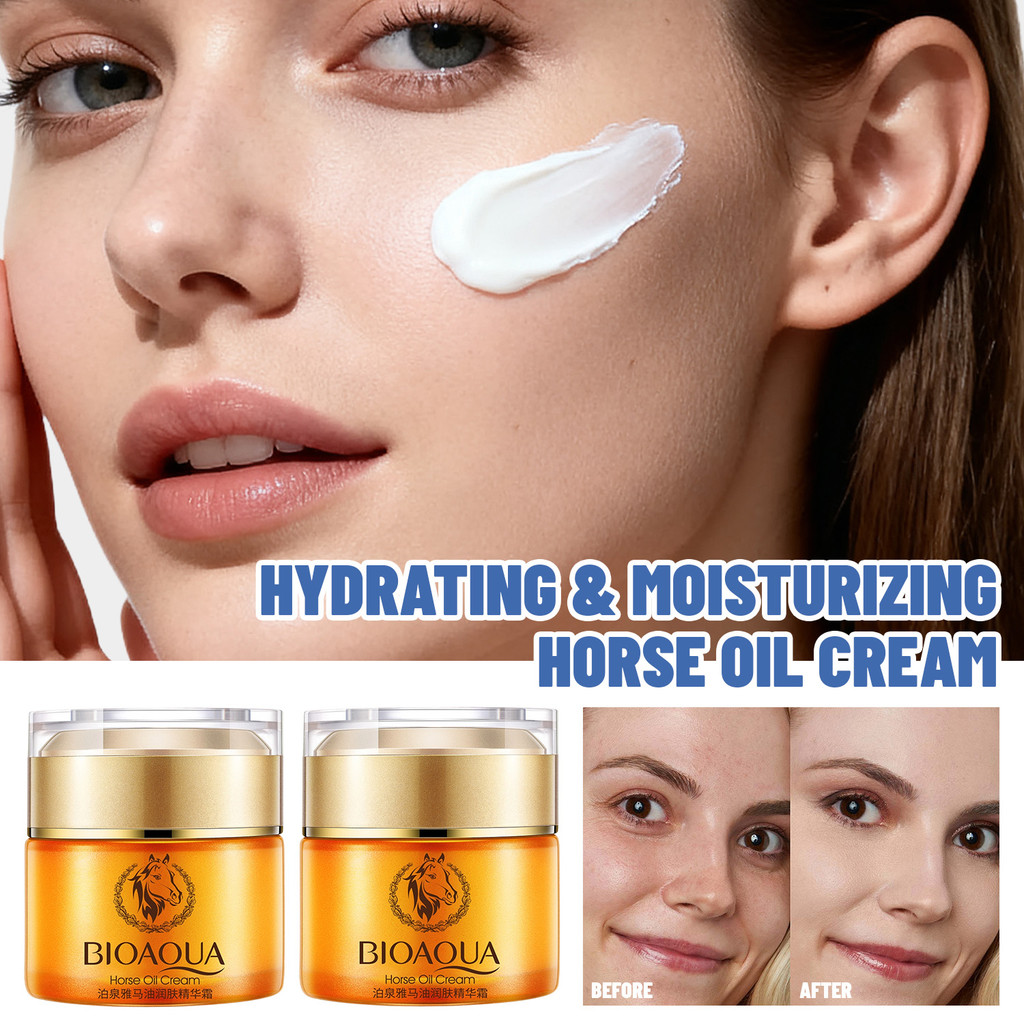 Horse Oil Instant Anti Wrinkle Brightening Firming Cream - Whitening Moisturizing Anti Aging Fade Fine Lines Face Cream