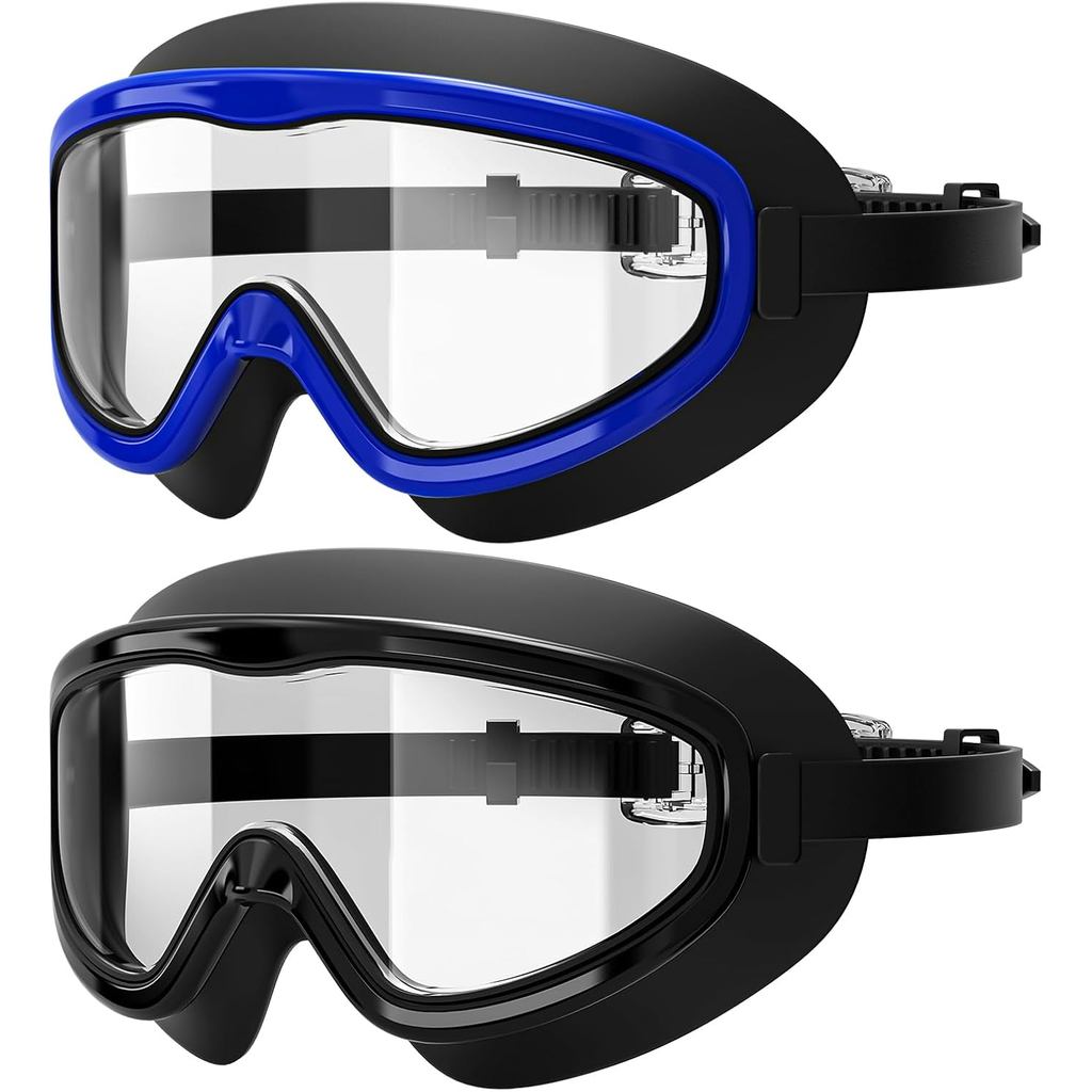 Swim Goggles, Adult 2 Pack-Wide View Swimming Goggles for Men Women Youth Teens, UV Protection Swim 