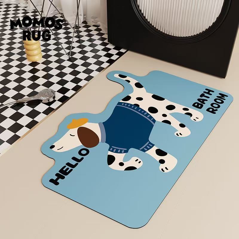 40×60CM เสื่อห้องน้ำ ปูพื้นลายการ์ตูน กันลื่น แบบแห้งเร็ว ดูดซับน้ำ วัสดุโคลนทรายซิลิกา - รูปที่ 4