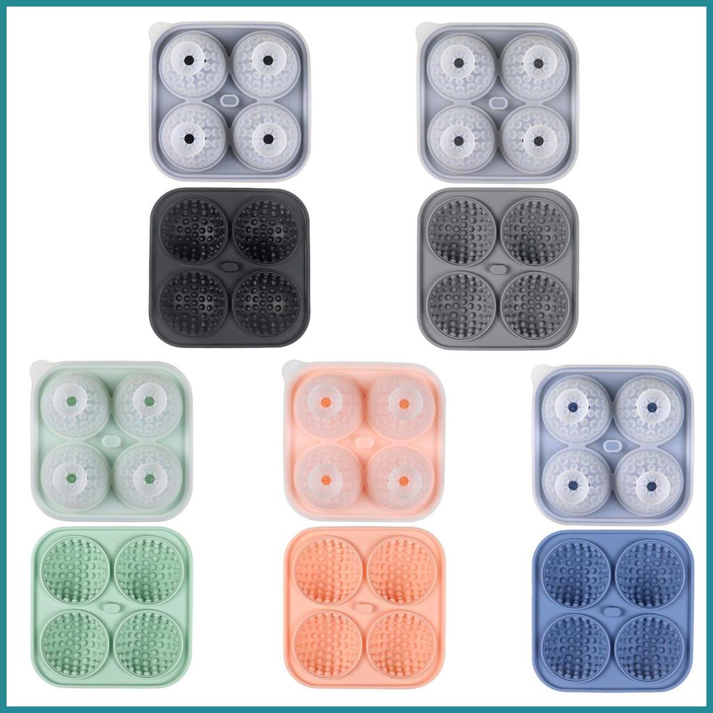 ลูกกอล์ฟน้ําแข็งแม่พิมพ์อาหารเกรดซิลิโคน ICE Ball Maker Creative Golf Ball Sphere ICE Mould 4 Cavtie
