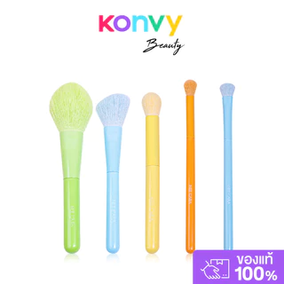 NEE CARA Brush Set 5pcs #N356 นีคาร่า เซทแปรงแต่งหน้าสายรุ้ง 5 ชิ้น สีสันสดใส.