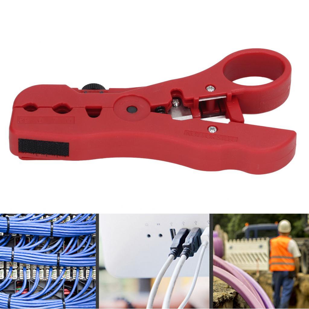 เครื่องตัดลวด Stripper COAXIAL CABLE Stripping เครื่องมือใช้งานง่ายปรับได้สำหรับ RG6 RG11 RG59 RG7