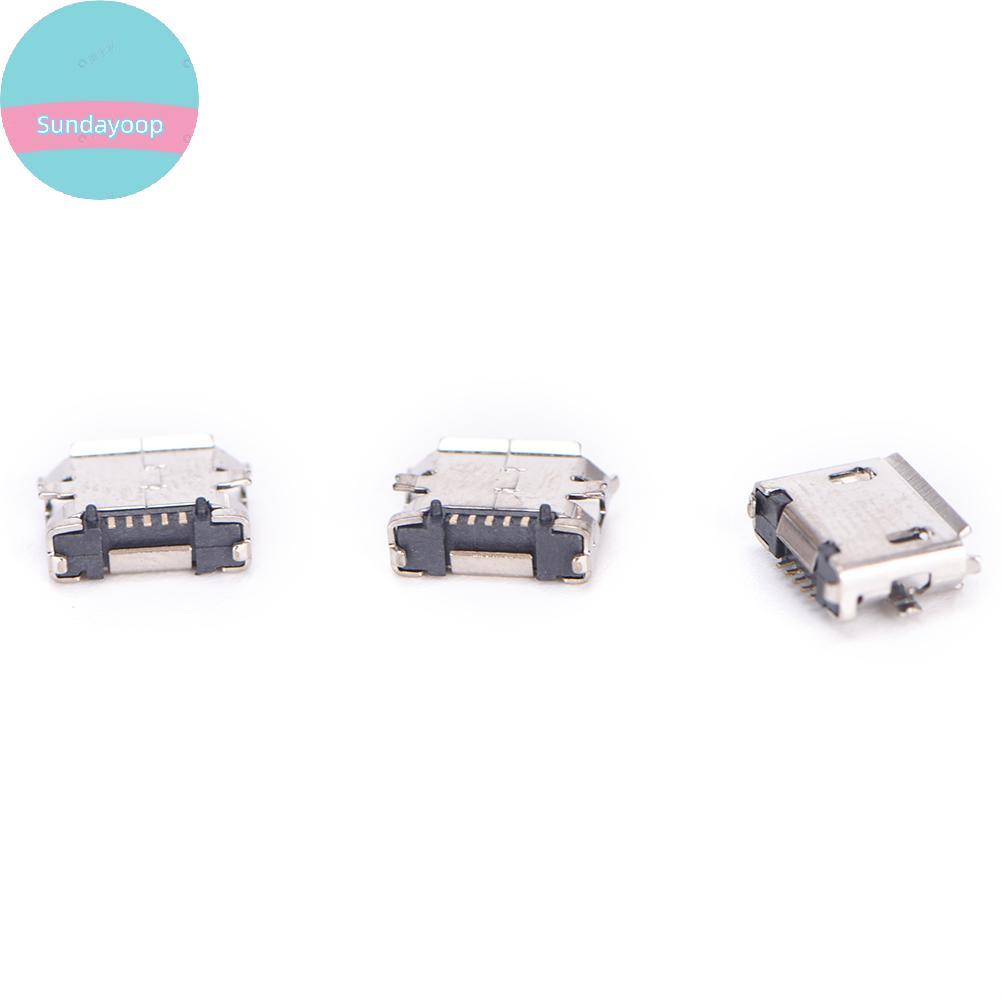 Sund 10pcs Micro USB 5pin B ประเภทหญิงสําหรับ Connector 5 pin ชาร์จซ็อกเก็ต TH