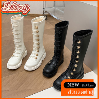 รองเท้าบูทยาวสำหรับเด็กผู้หญิง สไตล์แคทวอล์ค มาร์ติน หนังทรง…