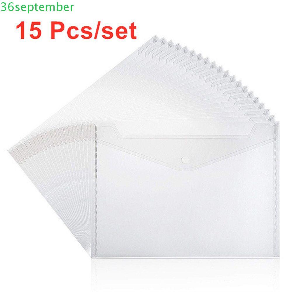 SEPTEMBER ที่ใส่แฟ้มกระเป๋าสตางค์ปุ่ม A5/A4 เอกสารพลาสติกถุงกระดาษ A5/A4