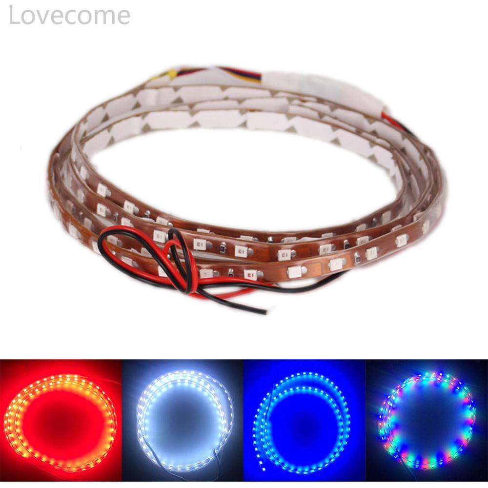 Lovecome 1 PC 45 ซม.ไฟ LED Strip SMD 3528 เทปยืดหยุ่นเชือก Stripe Ray เทปโคมไฟภายในรถบรรยากาศไฟ 12V 