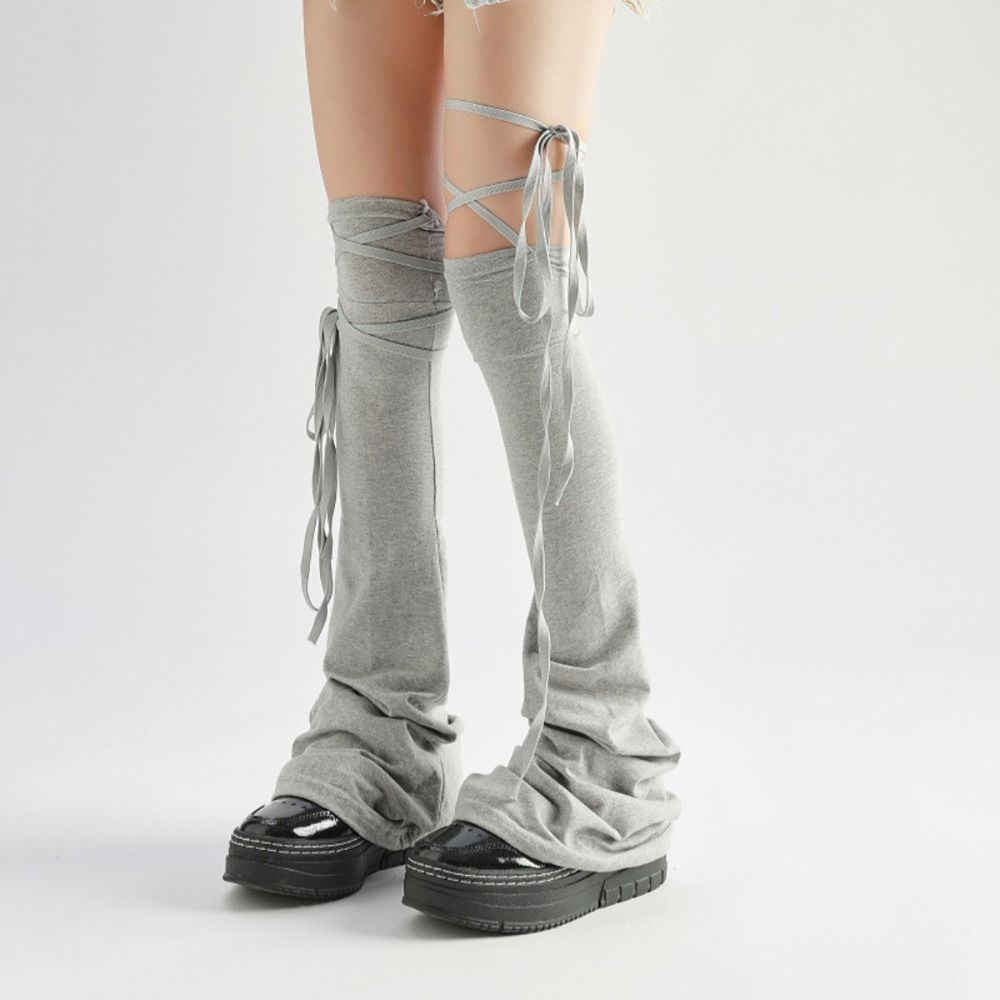 บีทริกซ์ Lace-Up Leg Warmers แบบ High Tube สำหรับคอสเพลย์ รูปที่ 6