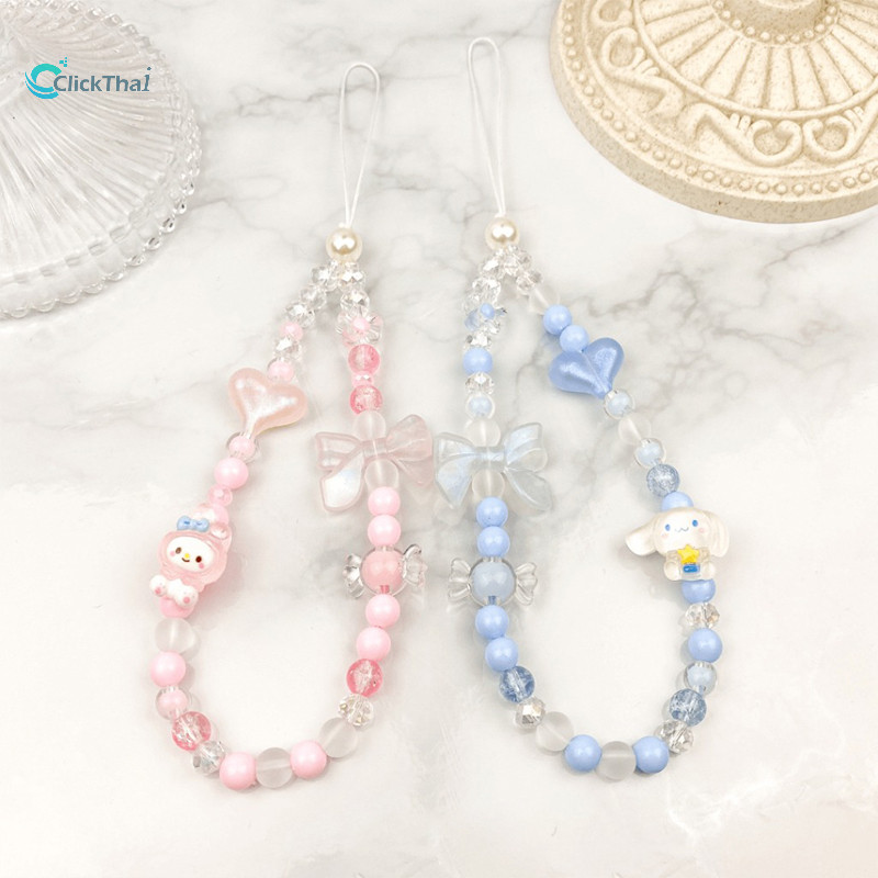 เทรนด์ Lanyards ความรักในห่วงโซ่ลูกปัดการ์ตูนน่ารักโทรศัพท์ Huawei Universal Xiaomi โทรศัพท์มือถือโซ่จี้