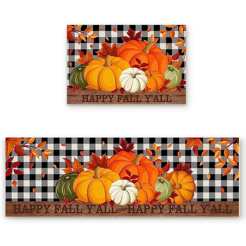 8. ราคาต่ํา Spike ฮาโลวีนพรมห้องครัวคริสตัลกํามะหยี่ในครัวเรือนการดูดซึมน้ํา Anti-slip Dirt-resistan