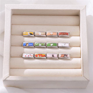 ขายร้อนยาวรูปแบบชุดอิตาเลี่ยน Charm สร้อยข้อมือ Fit 9 มม.สร้อยข้อมือสแตนเลส DIY เครื่องประดับทําอุปกรณ์เสริม Retro บุคลิกภาพโมดูลสร้อยข้อมืออุปกรณ์เสริม