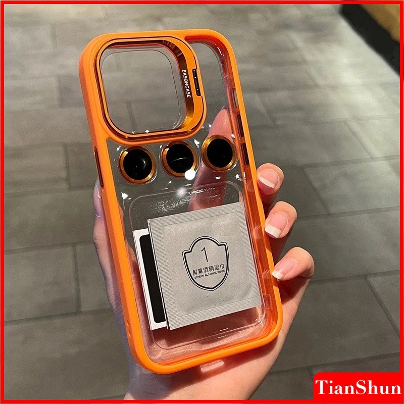 เคสเต็มแบบหรูหรา HD Acrylic พร้อมเลนส์ สำหรับ iPhone 11 12 13 14 15 16 Pro Max Plus ขอบนุ่มกันกระแทก พร้อมฝาหลังแข็งดีไซน์สวยงาม