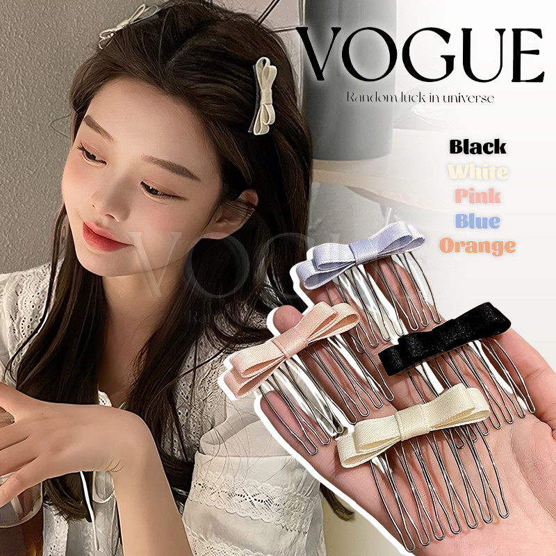 Vogue🌟พร้อมส่ง🌟 กิ๊ฟหนีบผม ดีเทลลายโบว์ สินค้าแฟชั่น สีพาสเทล (VO-63)