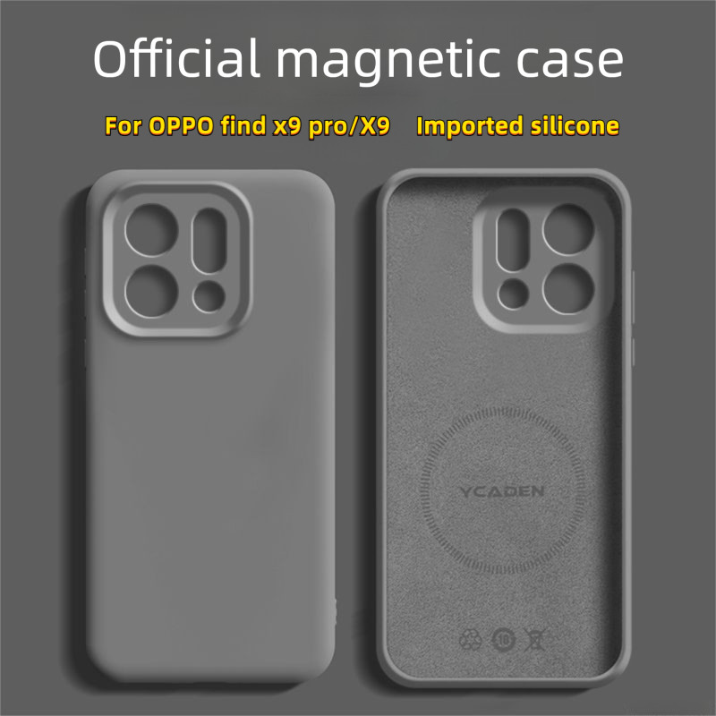 Oppo Find X9Pro เคสโทรศัพท์ OPPO Find X9 ซิลิโคนเหลวหลุมแม่นยําแม่เหล็กกันกระแทกเคสป้องกันโทรศัพท์