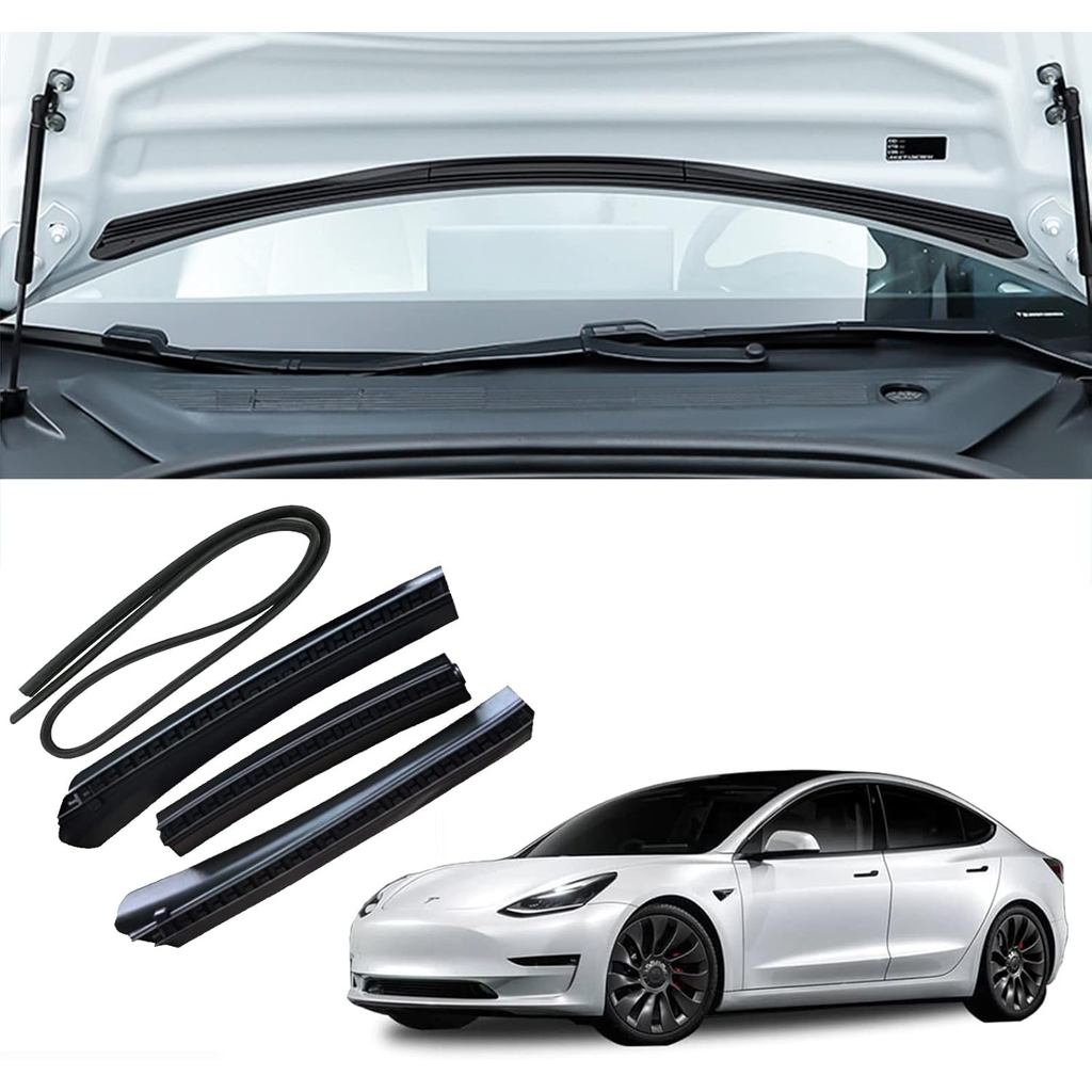 FASTCHE ด้านหน้า Hood Weather Strip Fit สําหรับ Tesla รุ่น 3 อุปกรณ์เสริมด้านหน้า Hood Weather Strip