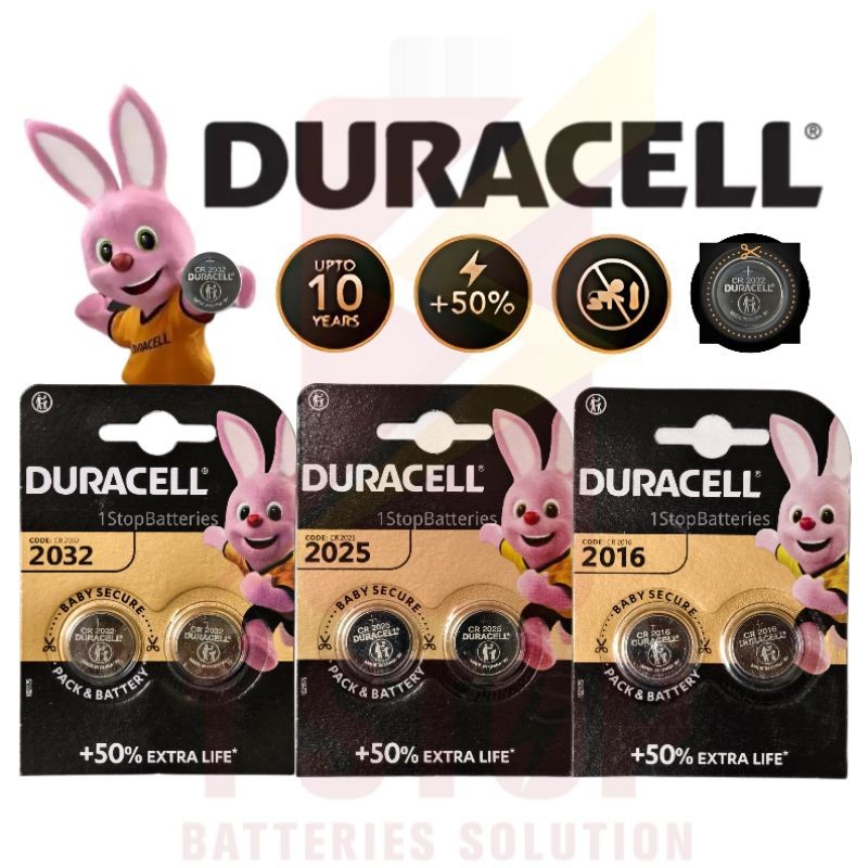 DURACELL CR2032, CR2025, CR2016 3V แบตเตอรี่เซลล์ปุ่มลิเธียม
