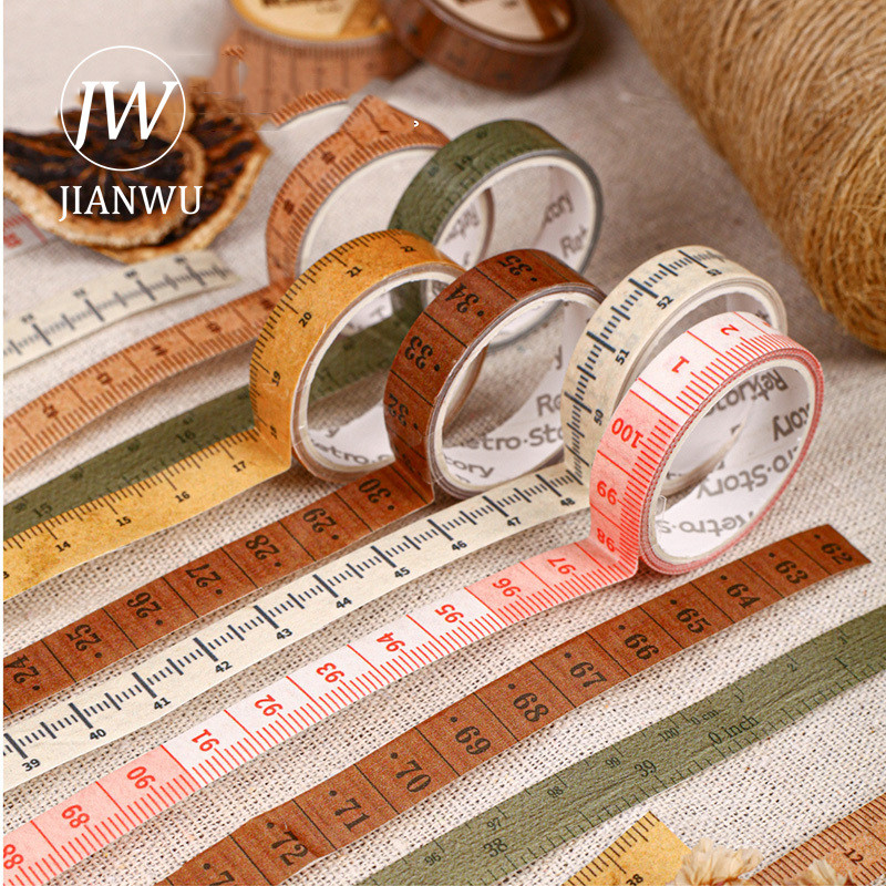 JIANWU 10 มม.* 300 ซม.Manchester Ruler Series Vintage วัดภูมิทัศน์วัสดุ Collage Washi เทป Creative Journal เครื่องเขียน