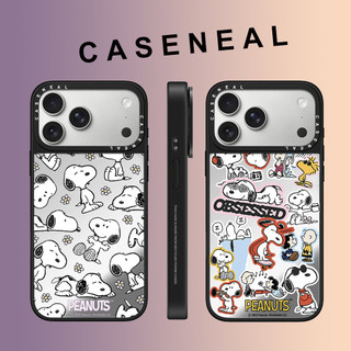 CASENEAL การ์ตูนน่ารัก Snoopy สุนัขกระจกใบหน้าเคสโทรศัพท์สําหรับ iPhone 17 Pro Max 16 ProMax 15Pro 14 Plus 13 12 11 โทรศัพท์กันกระแทกขอบนุ่มฮาร์ดป้องกันกรณี