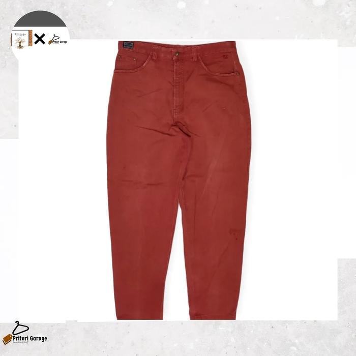 กางเกงยีนส์ยีนส์ดิบหนา VVC Sport Slim Fit Red Brick Wash 32