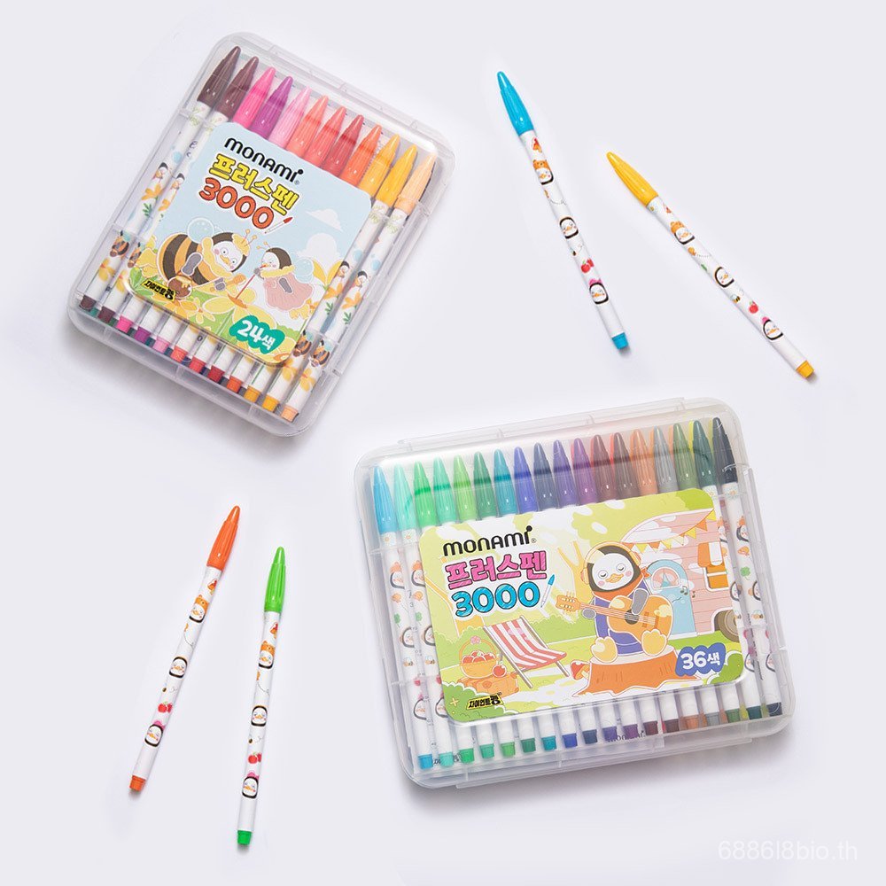 Monami Monami P-3000 กล่องของขวัญ PENGSOO Highlighter Liner Monami ปากกาสีน้ําปากกาไฟเบอร์