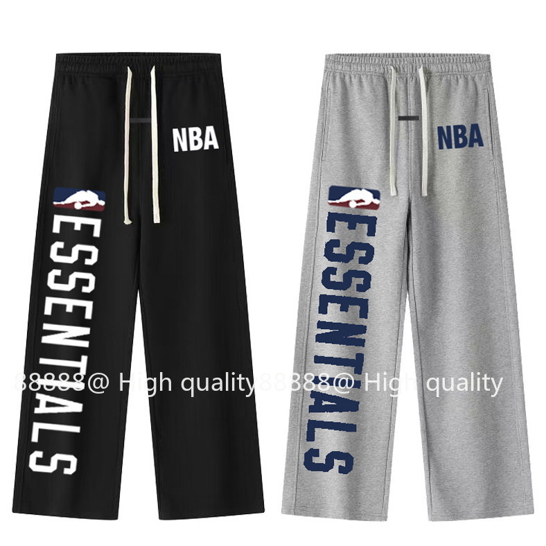 กางเกงตรง.brand Fear of God Essentials มีโลโก้พิมพ์ด้านข้าง สไตล์ High Street Casual