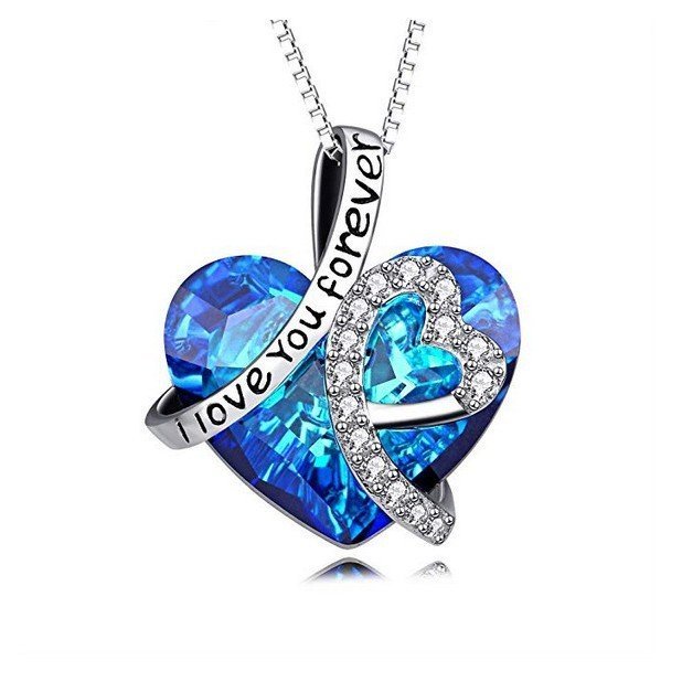 สร้อยคอมีคริสตัลออสเตรียแท้จาก Swarovski และจี้รูปหัวใจ พร้อมของขวัญพิเศษ EQ36