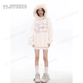 （พร้อมส่งจากกรุงเทพ） เสื้อกันหนาวแขนยาว เสื้อยืดคอกลมพิมพ์ลาย เสื้อเชิ้ตลำลองทรงหลวมใส่สบายจะไม่เกิดริ้วรอยหรือจางหายไป