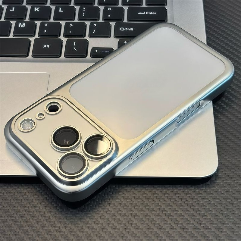 ใหม่สีเงิน Electroplated Frosted ผิวรู้สึกเคสโทรศัพท์สําหรับ iPhone 17 16 15 13 12 Pro Max 17 Air 14 Plus Premium Ultra-Thin กันกระแทก Hard Case