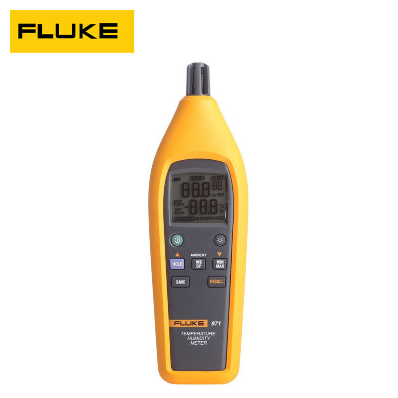 American FLUKE FLUKE F971 เครื่องมือวัดความชื้นอุณหภูมิเกรดอุตสาหกรรมเครื่องวัดอุณหภูมิจอแสดงผลดิจิต