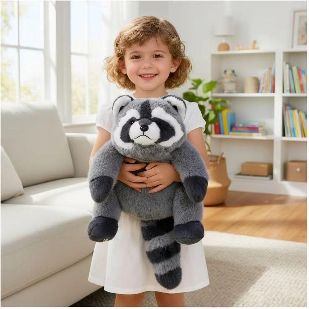 Ytterbium Soft Raccoon Plush - ตุ๊กตาสัตว์น่ารัก Cuddly หมอน Hug Sleeping ของเล่นสําหรับตกแต่งเตียง,