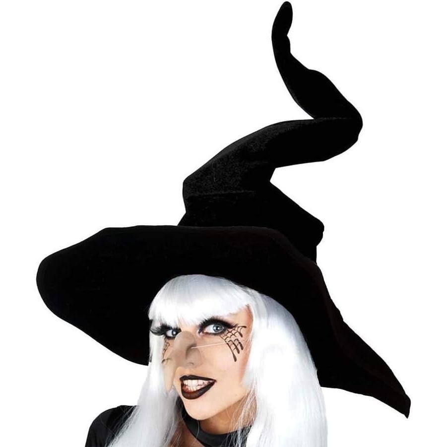Large Wicked Witch Hat for Women Black Halloween Party Masquerade Cosplay Costume Accessory Adult