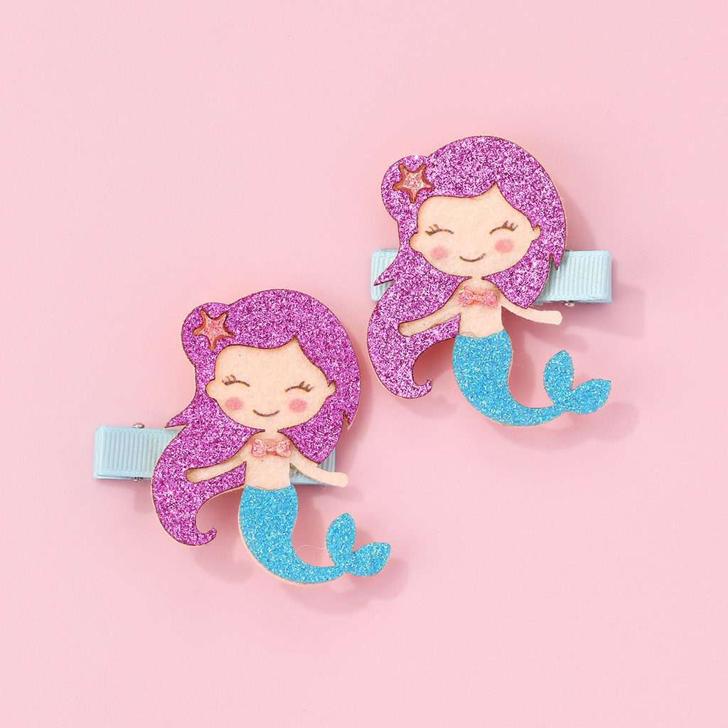 กิ๊บติดผมกลิตเตอร์สําหรับเด็ก ลูกโป่งแมวนางเงือก Barrettes