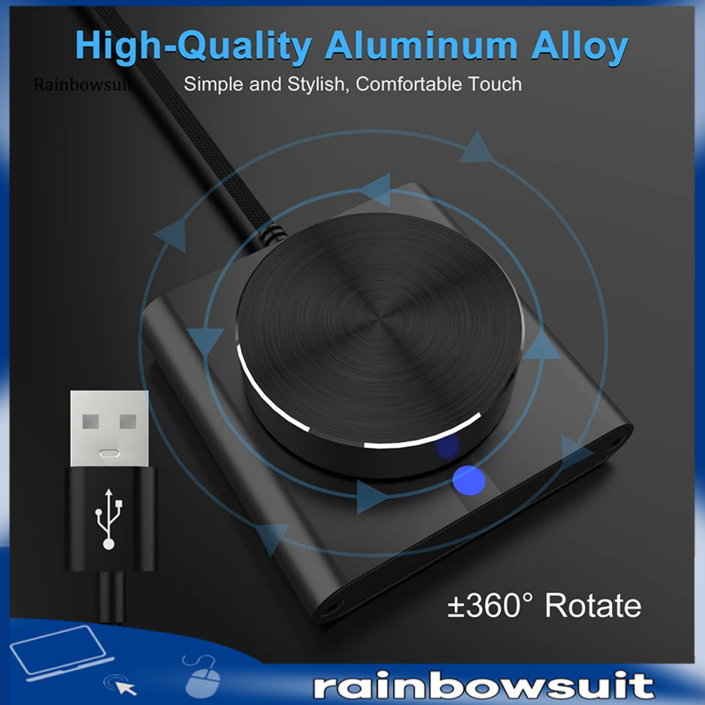 [RB] Matte Finish Volume Control Knob Non-slip Base Volume Controller Usb Volume Controller สําหรับ 