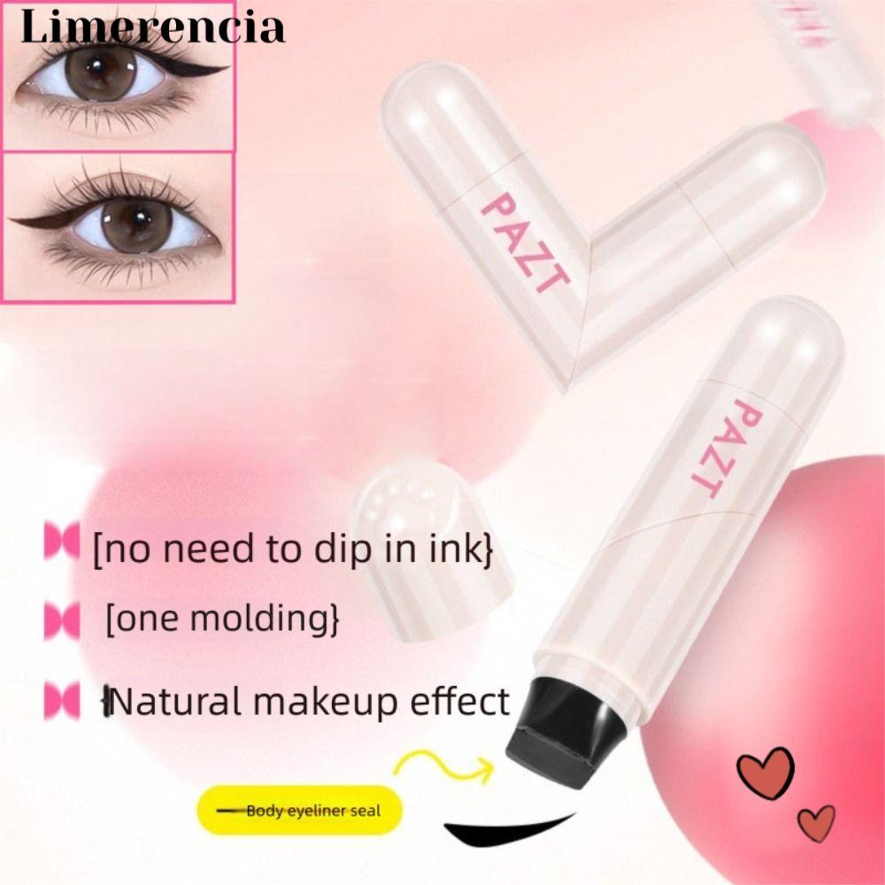 LIMERENCIA Eyeliner Stamp, Quick Dry Long Lasting Eye Liner Stamp, สีดําใช้งานง่าย Rotatable Eyeline